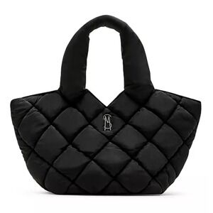 Steve Madden Black Quilted Puffer Tote‎ Bag Purse Handbag Travel Casual